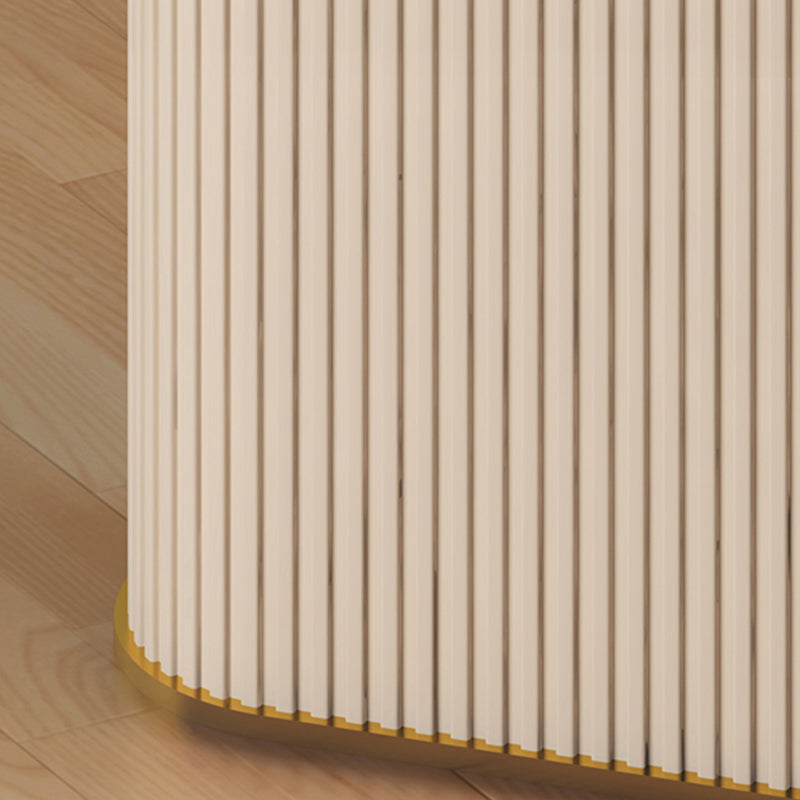 Oval Stone Top Dining Table Simple White Base Dining Table for Living Room