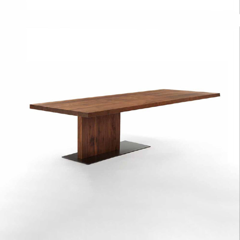 Contemporary Rectangl Dining Room Table Pine Wood Pedestal Table
