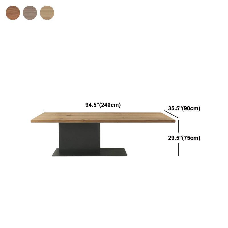 Contemporary Rectangl Dining Room Table Pine Wood Pedestal Table