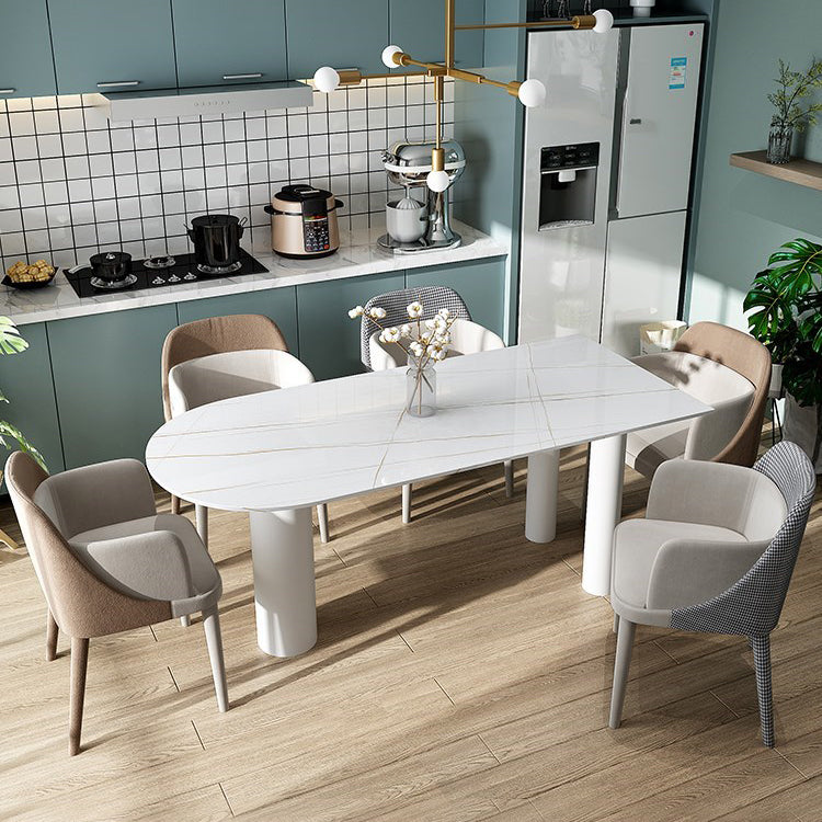 SinteredStone Home Dining Table Modern White Dining Room Table