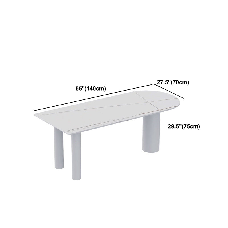 SinteredStone Home Dining Table Modern White Dining Room Table