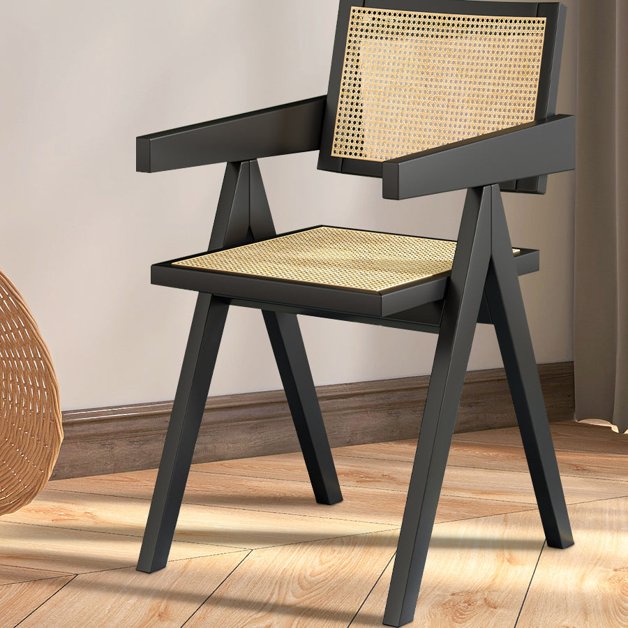 Modern Style Dining Chair Solid Wood Open Back Arm Chair for Home
