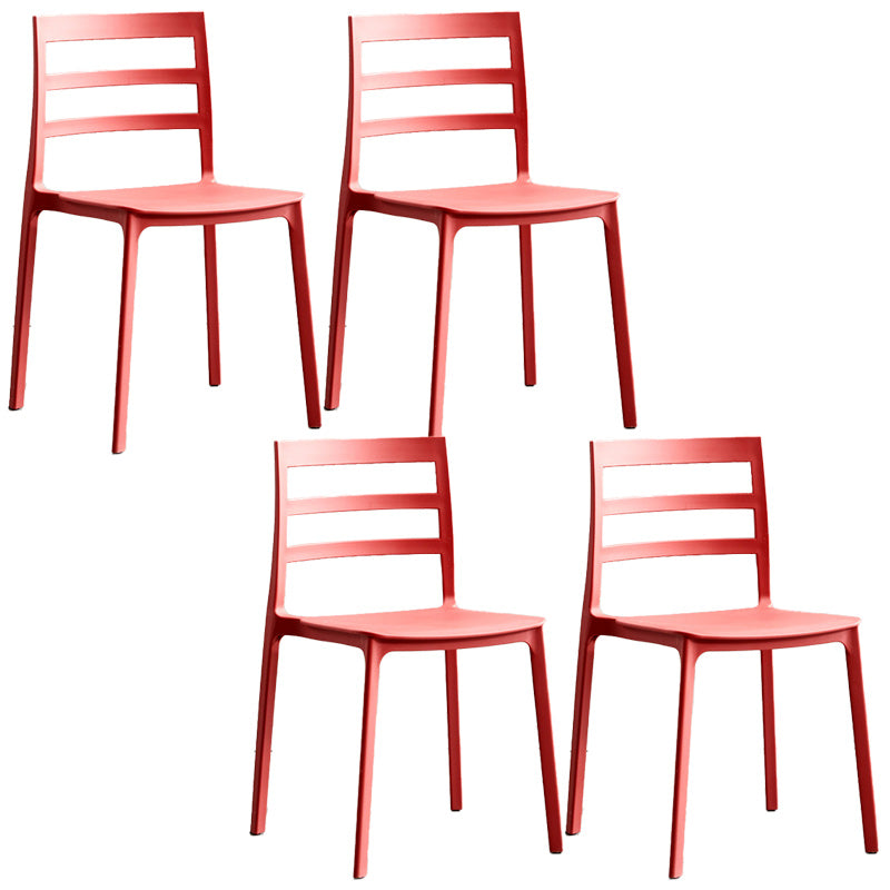 Plastic Scandinavian Armless Chair Stacking Indoor-Outdoor Chair