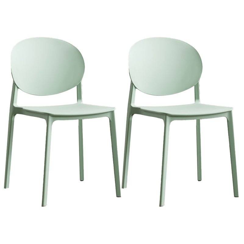 Plastic Scandinavian Armless Chair Stacking Indoor-Outdoor Chair