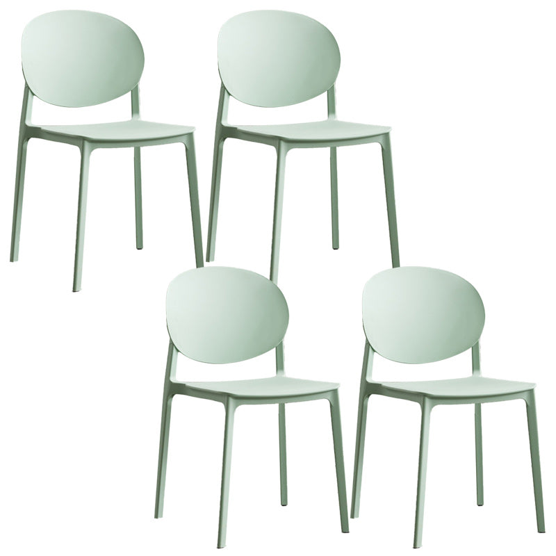 Plastic Scandinavian Armless Chair Stacking Indoor-Outdoor Chair