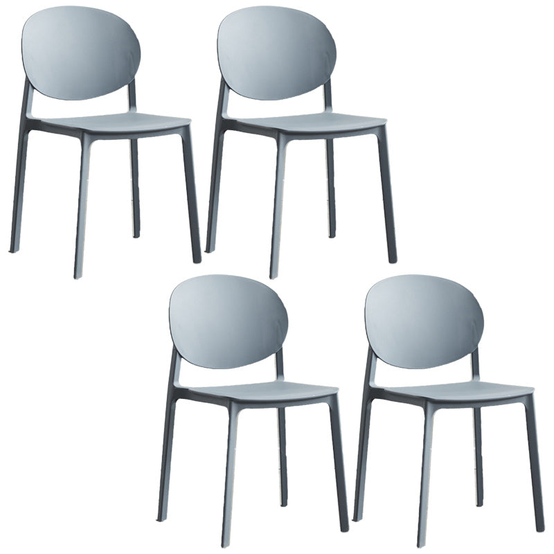 Plastic Scandinavian Armless Chair Stacking Indoor-Outdoor Chair
