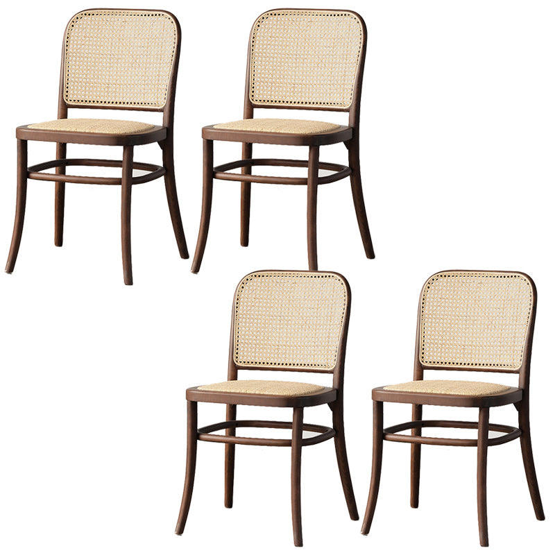 Traditional Style Dining Chair Solid Wood Cane Back Dining Room Chair