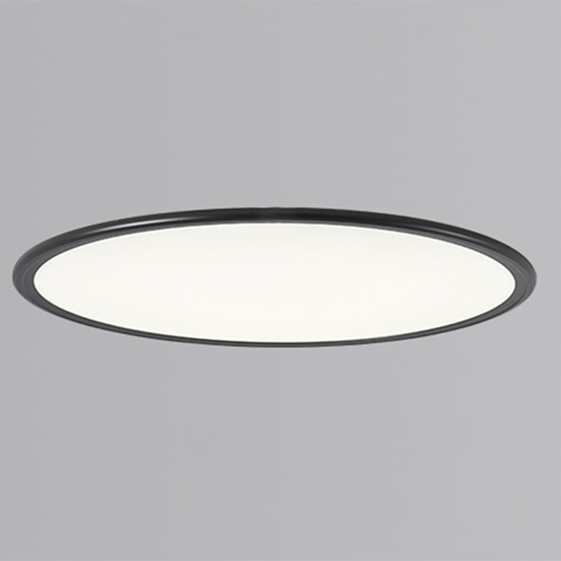 Modern Style Round Ceiling Fixture Metal 1 Light Ceiling Mounted Light in Black