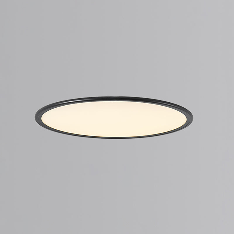 Modern Style Round Ceiling Fixture Metal 1 Light Ceiling Mounted Light in Black