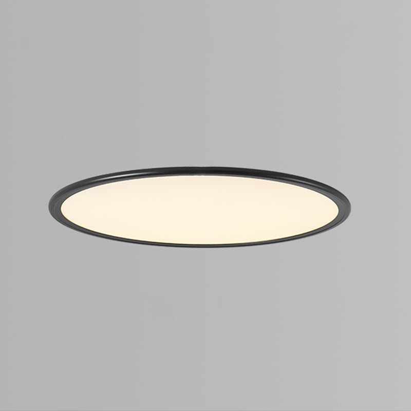 Modern Style Round Ceiling Fixture Metal 1 Light Ceiling Mounted Light in Black