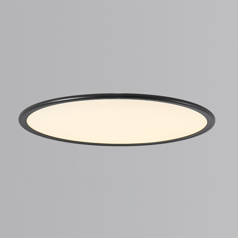 Modern Style Round Ceiling Fixture Metal 1 Light Ceiling Mounted Light in Black