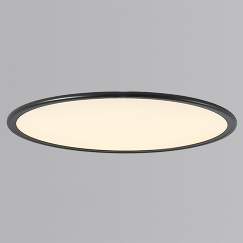 Modern Style Round Ceiling Fixture Metal 1 Light Ceiling Mounted Light in Black