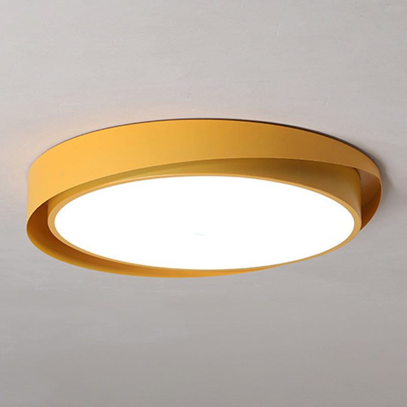 Minimalist Colorful Ceiling Lamp Fixture Contemporary Metal LED Ceiling Mount Light