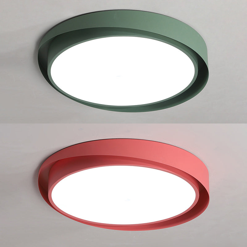 Minimalist Colorful Ceiling Lamp Fixture Contemporary Metal LED Ceiling Mount Light