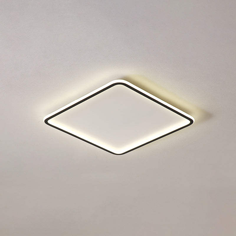 Modern Style Geometry Ceiling Fixture Metal 1 Light Ceiling Mounted Light in Black