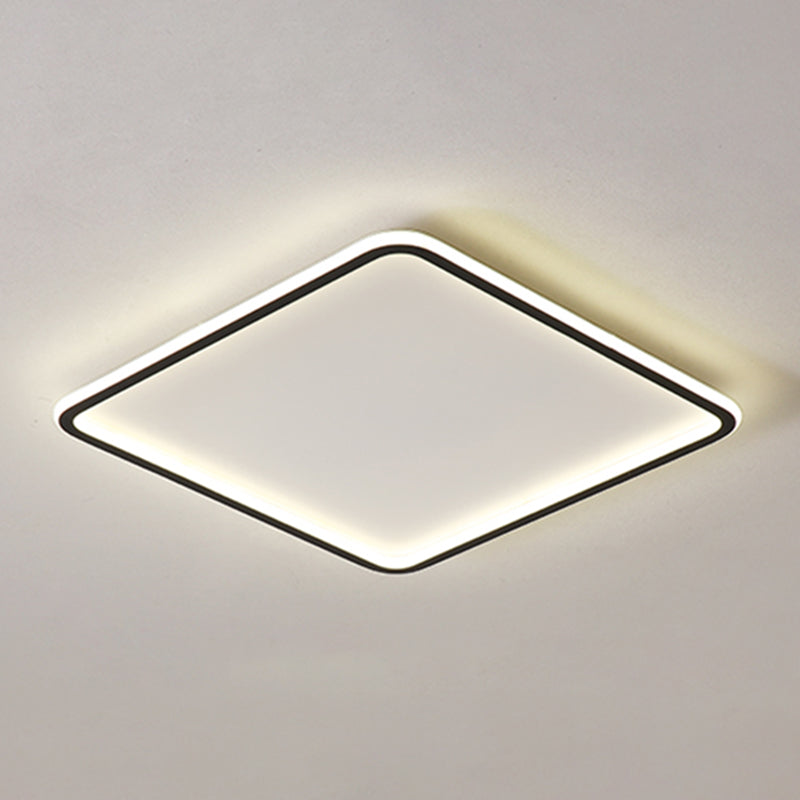 Modern Style Geometry Ceiling Fixture Metal 1 Light Ceiling Mounted Light in Black