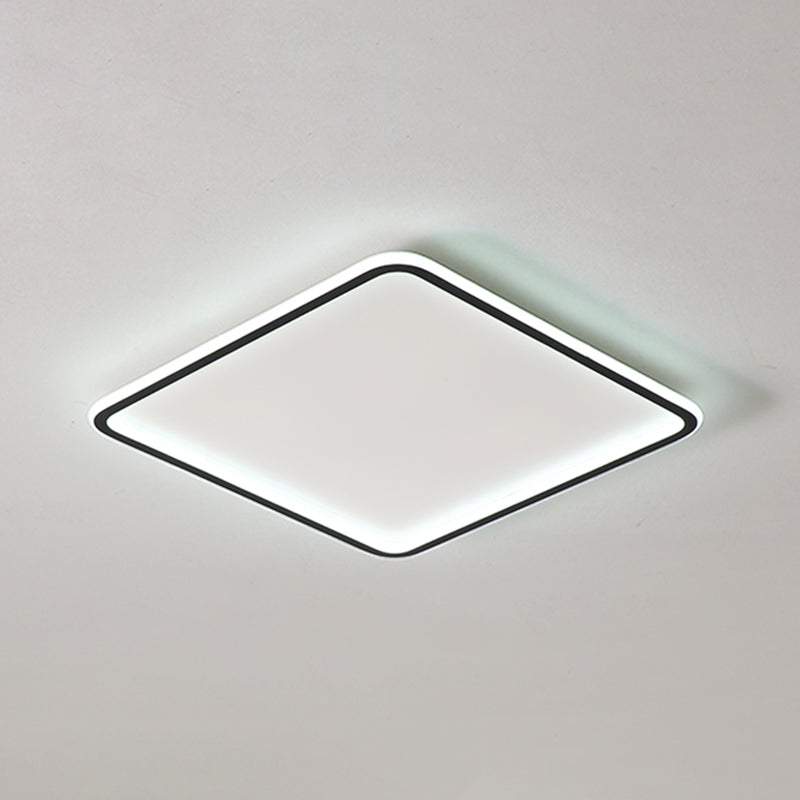 Modern Style Geometry Ceiling Fixture Metal 1 Light Ceiling Mounted Light in Black