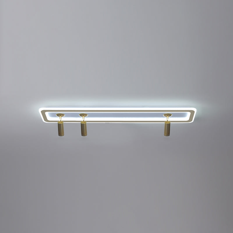 Metal Square Flush Ceiling Light Modern Multi-Lights Flush Ceiling Light Fixtures in Gold