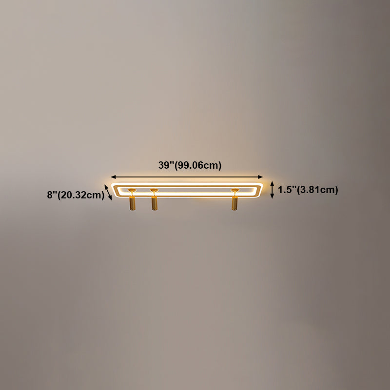 Metal Square Flush Ceiling Light Modern Multi-Lights Flush Ceiling Light Fixtures in Gold