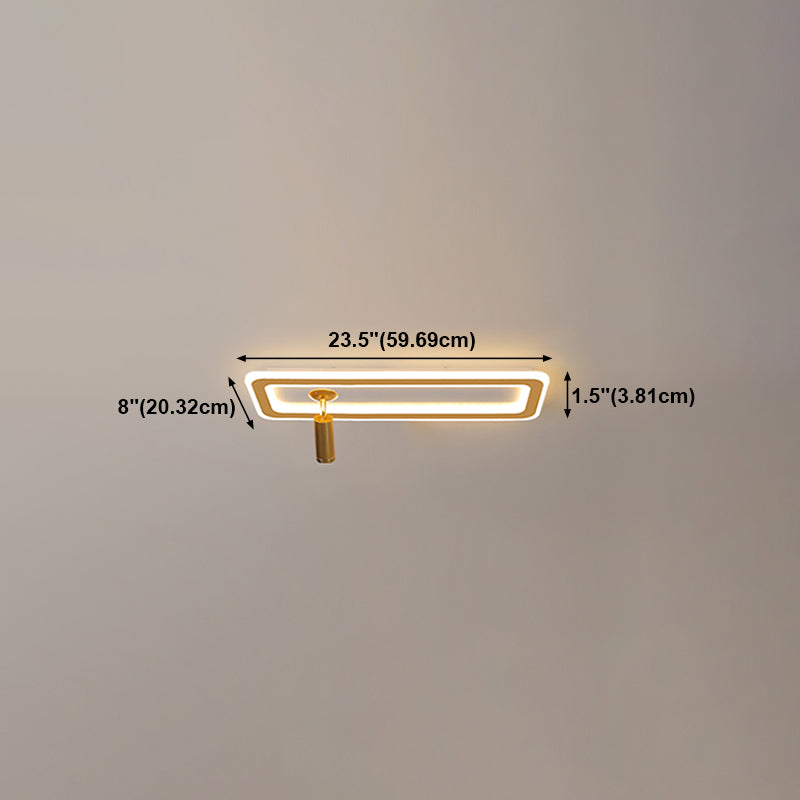 Metal Square Flush Ceiling Light Modern Multi-Lights Flush Ceiling Light Fixtures in Gold