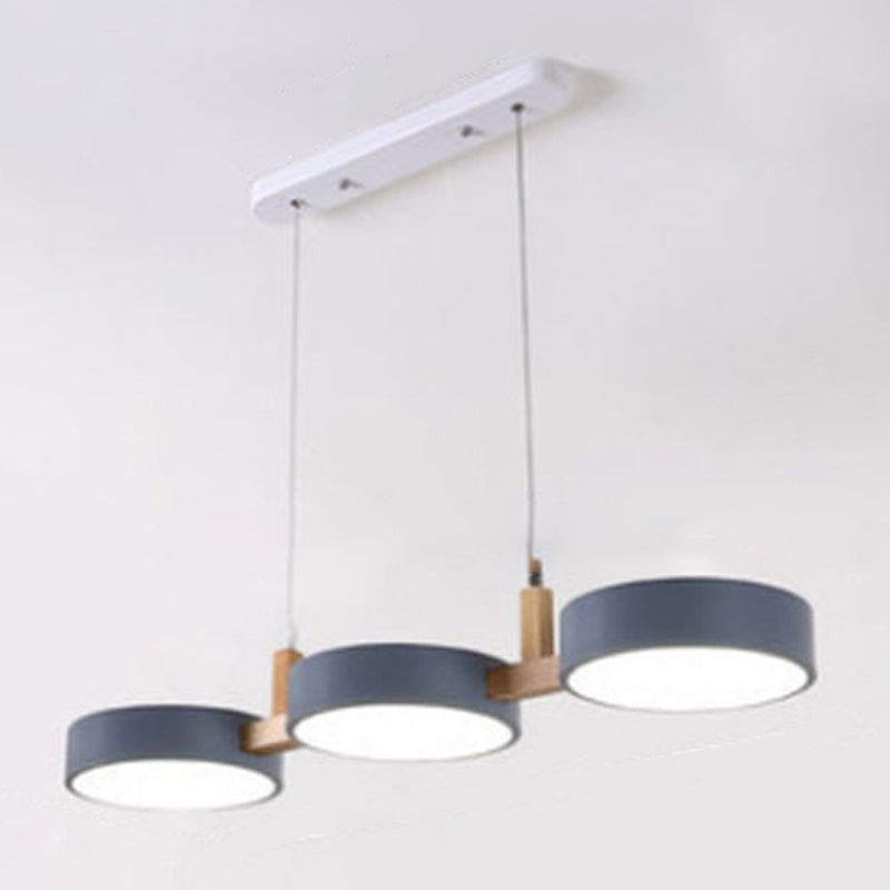 Macaron Style Island Light Round Shape 3-Light Hanging Pendant Light for Dining Room