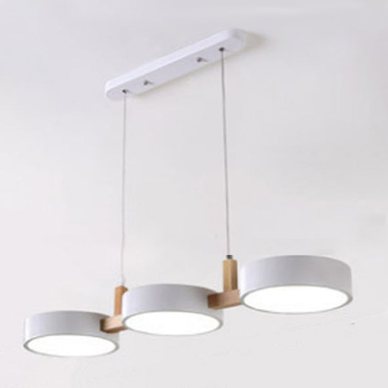 Macaron Style Island Light Round Shape 3-Light Hanging Pendant Light for Dining Room