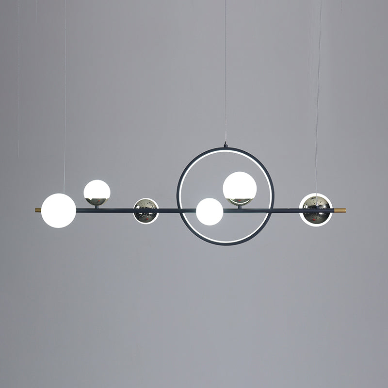 Spherical Shape Island Pendants Contemporary Metal 7 Light Light Hanging Lights