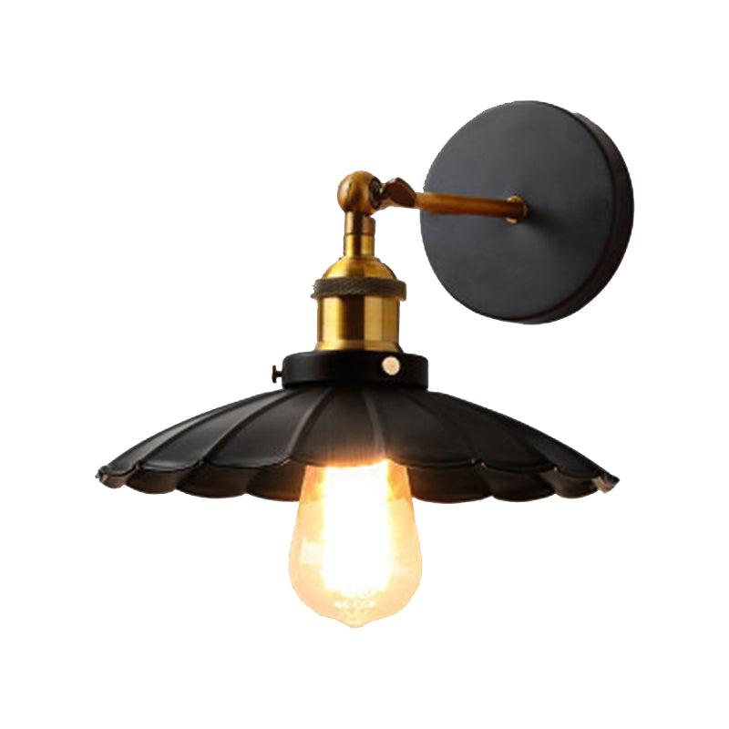 Metal Geometric Wall Sconce Lighting Industrial Style 1 Light Wall Lamps in Black