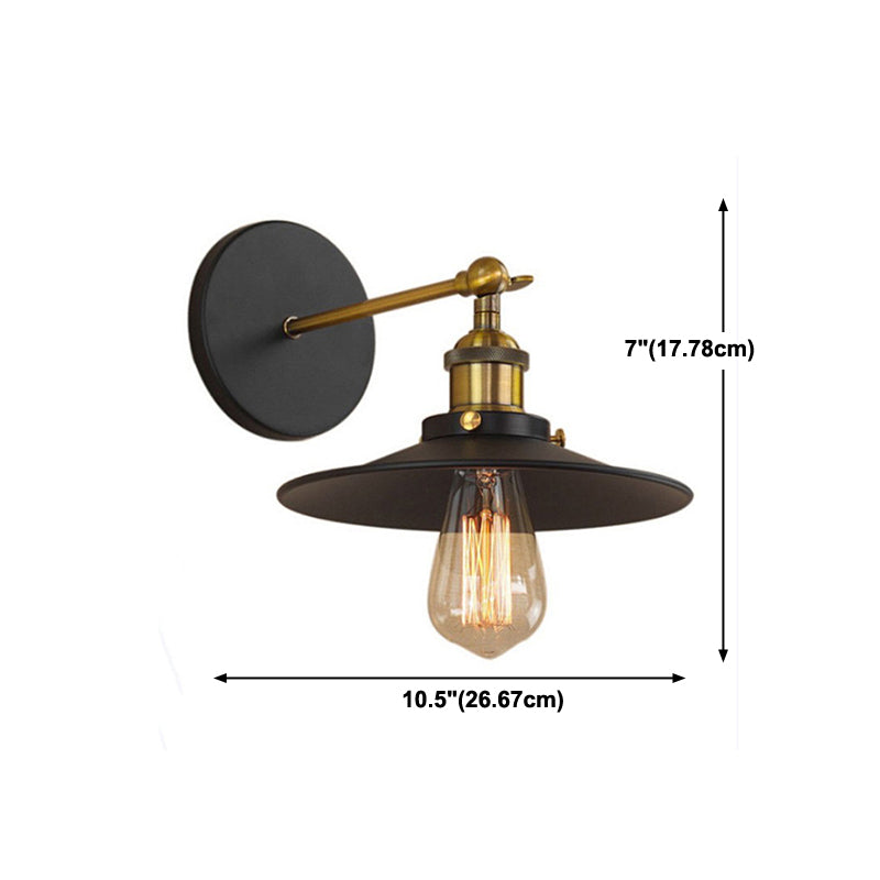 Metal Geometric Wall Sconce Lighting Industrial Style 1 Light Wall Lamps in Black
