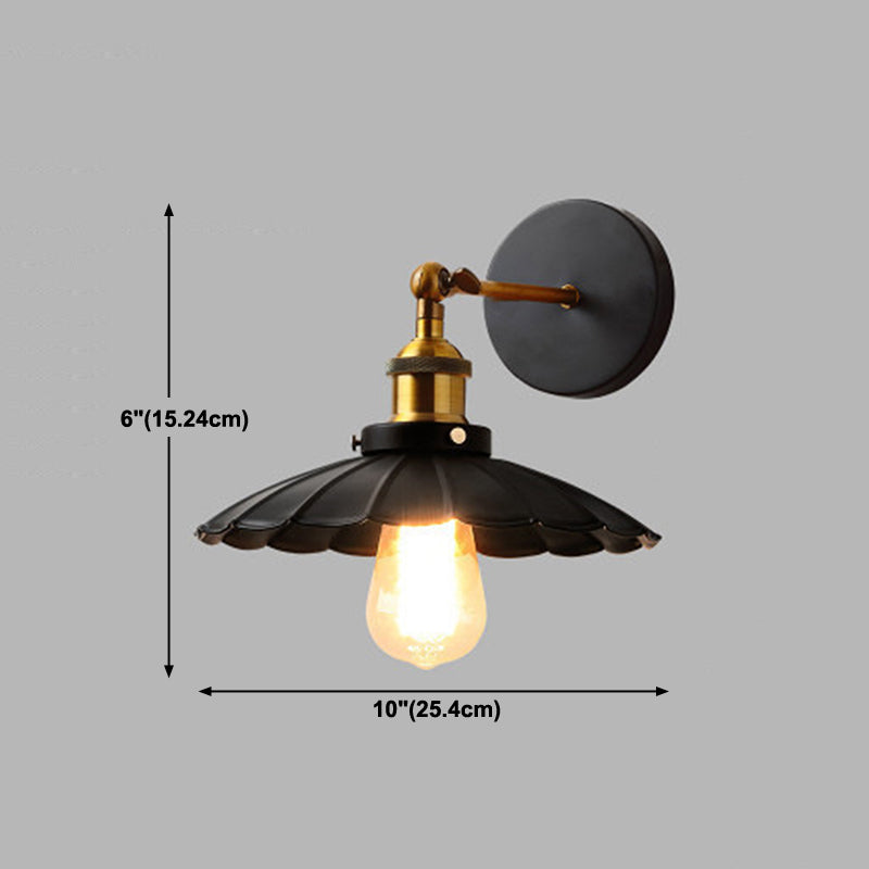Metal Geometric Wall Sconce Lighting Industrial Style 1 Light Wall Lamps in Black