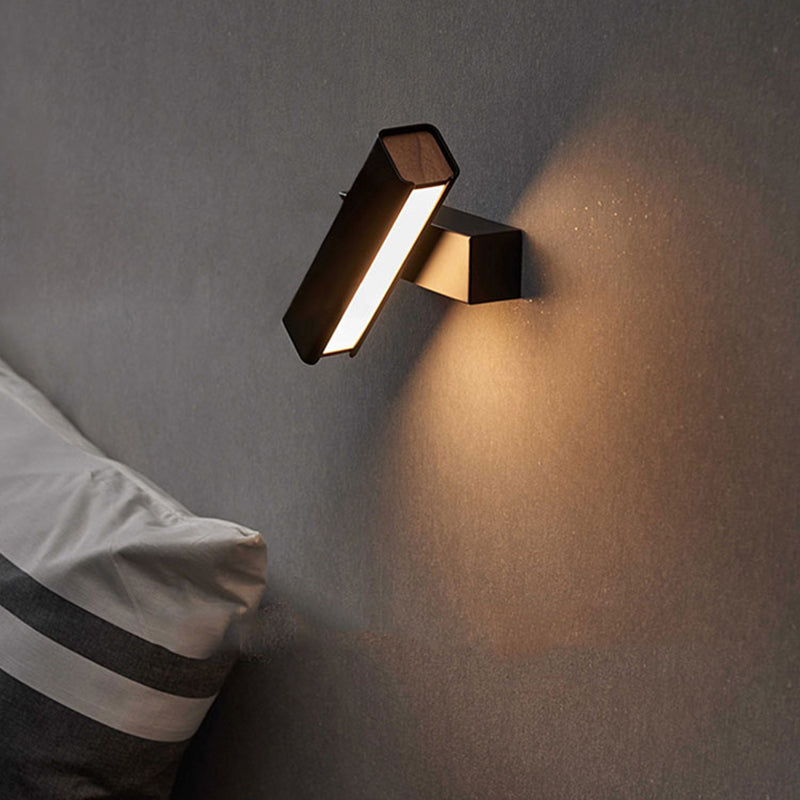 Square Metal Wall Sconce Modern Style Single Light Wall Mount Lighting