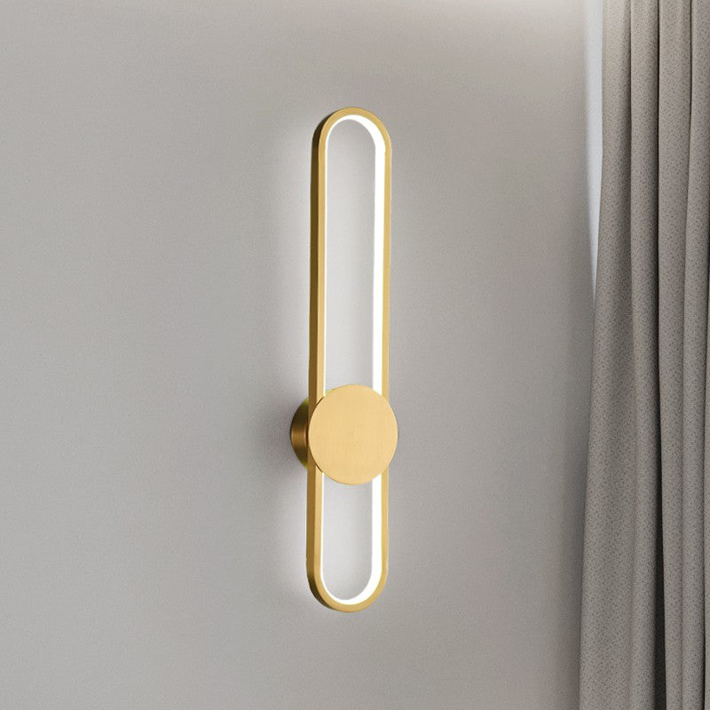 Metal Oval Shade Wall Sconce Modern Style 1 Light Wall Lighting Fixture
