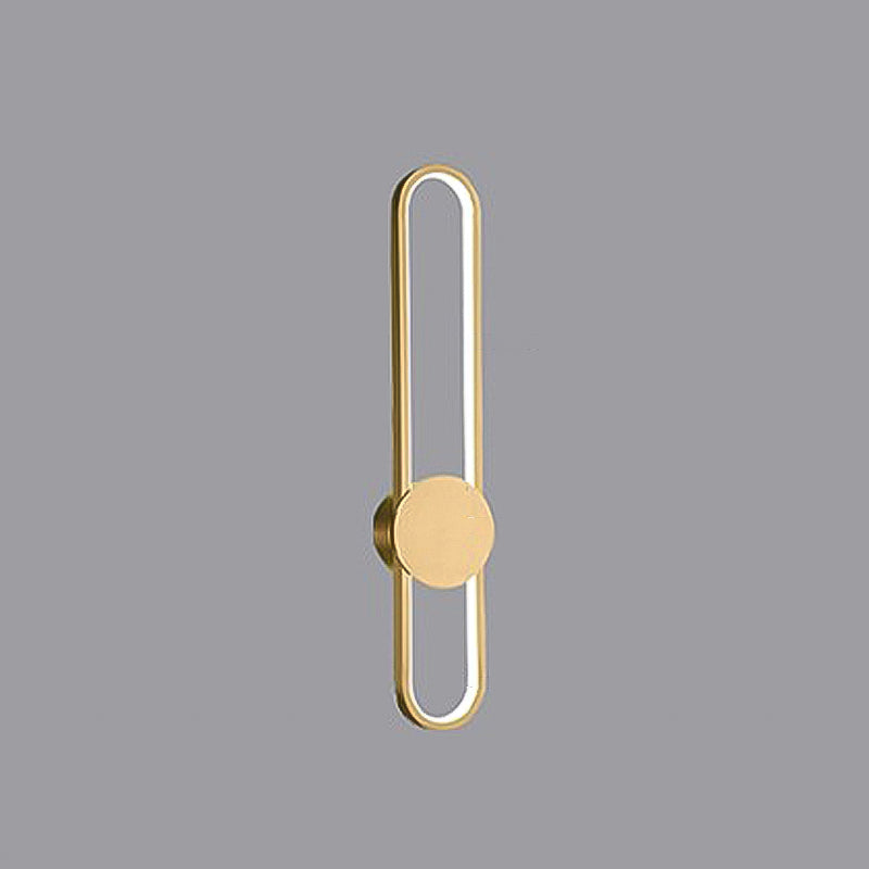 Metal Oval Shade Wall Sconce Modern Style 1 Light Wall Lighting Fixture