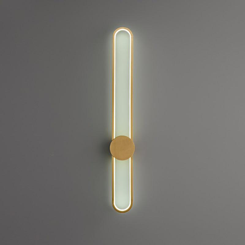 Metal Oval Shade Wall Sconce Modern Style 1 Light Wall Lighting Fixture