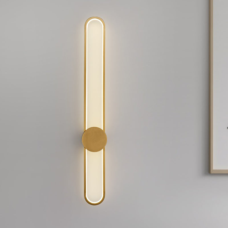 Metal Oval Shade Wall Sconce Modern Style 1 Light Wall Lighting Fixture