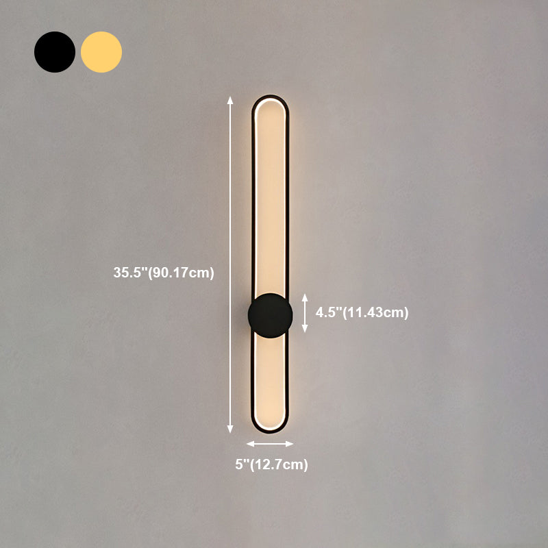 Metal Oval Shade Wall Sconce Modern Style 1 Light Wall Lighting Fixture
