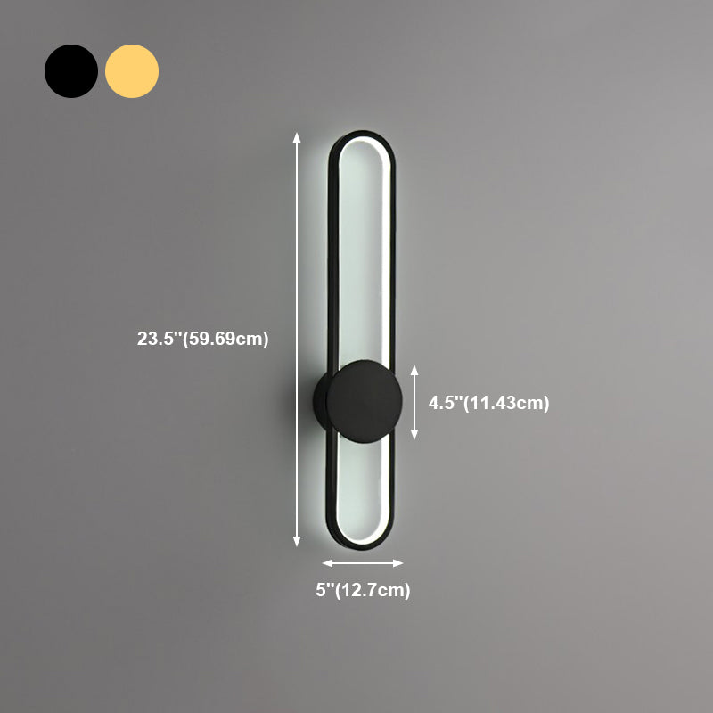 Metal Oval Shade Wall Sconce Modern Style 1 Light Wall Lighting Fixture