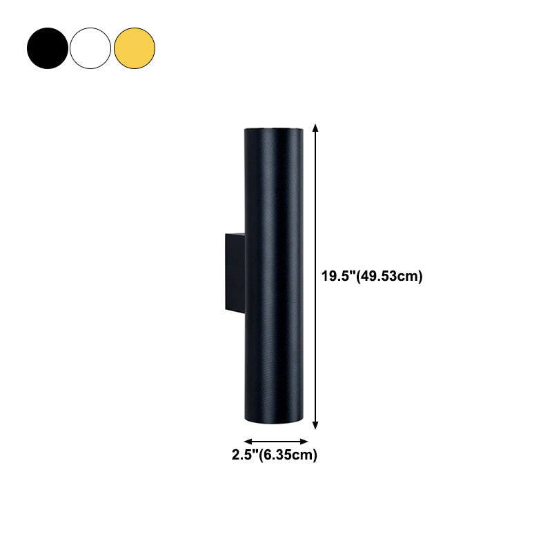 2 Lights Tubular Wall Lights Modern Style Metal Wall Mounted Lamps