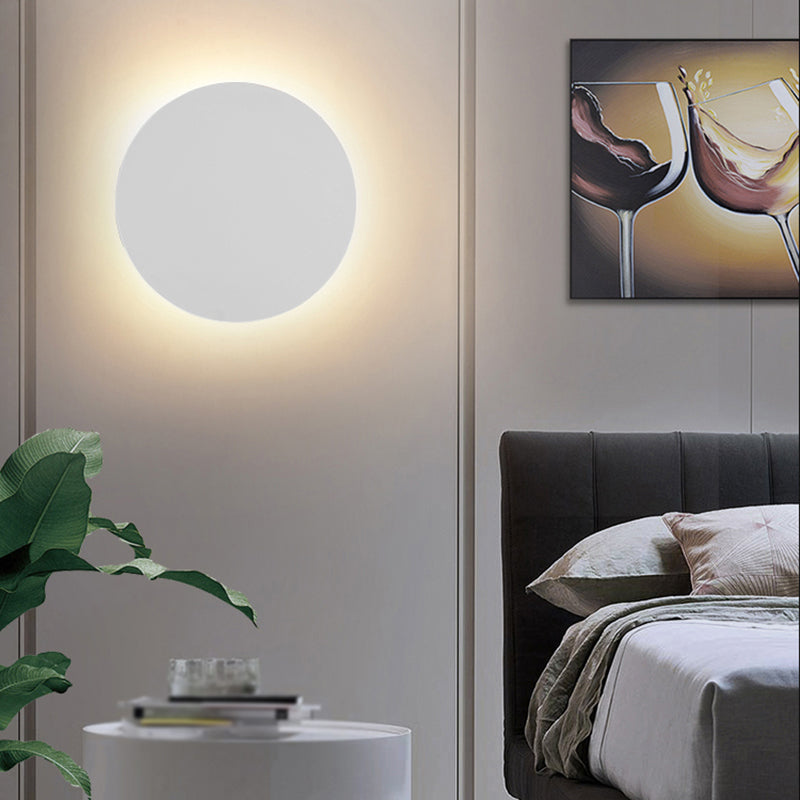 Round Shape Metal Wall Light Modern Style 1 Light Wall Mounted Light Fixture