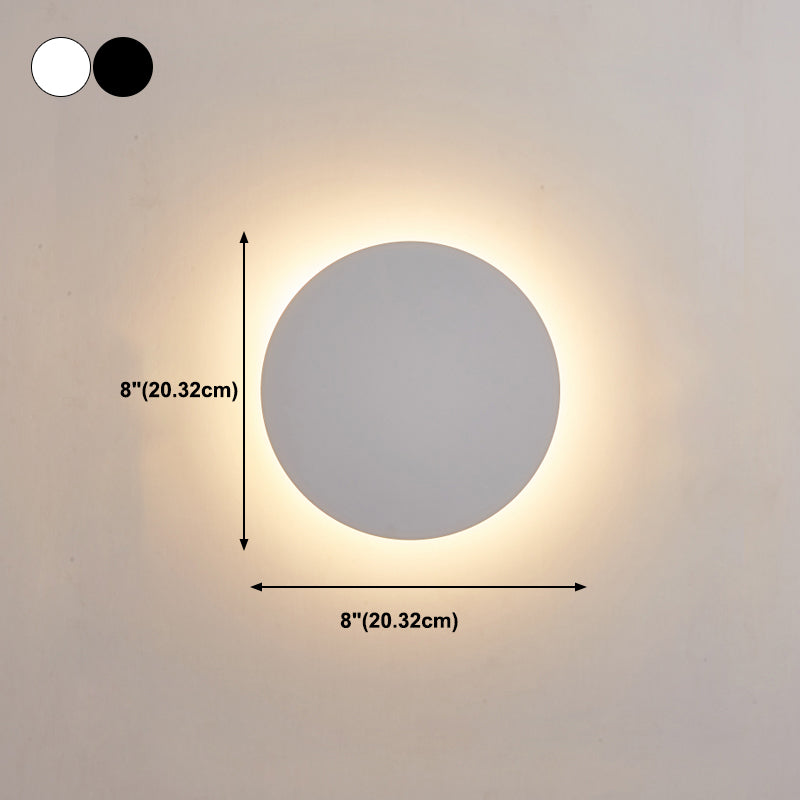 Round Shape Metal Wall Light Modern Style 1 Light Wall Mounted Light Fixture