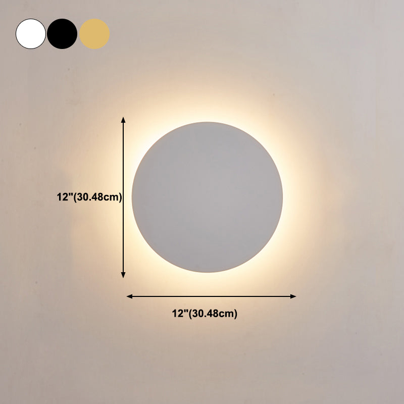 Round Shape Metal Wall Light Modern Style 1 Light Wall Mounted Light Fixture