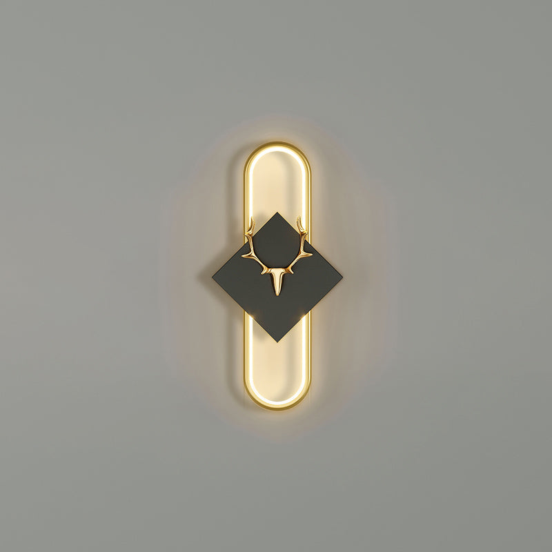 Oval Shape Metal Wall Light Modern Style 1 Light Wall Mounted Light Fixture