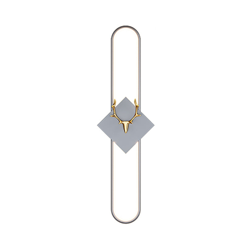 Oval Shape Metal Wall Light Modern Style 1 Light Wall Mounted Light Fixture