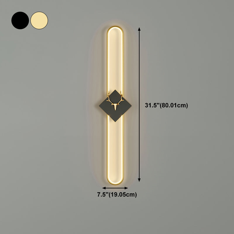Oval Shape Metal Wall Light Modern Style 1 Light Wall Mounted Light Fixture