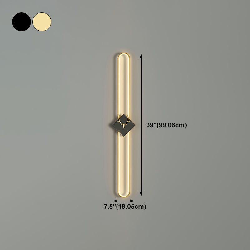 Oval Shape Metal Wall Light Modern Style 1 Light Wall Mounted Light Fixture