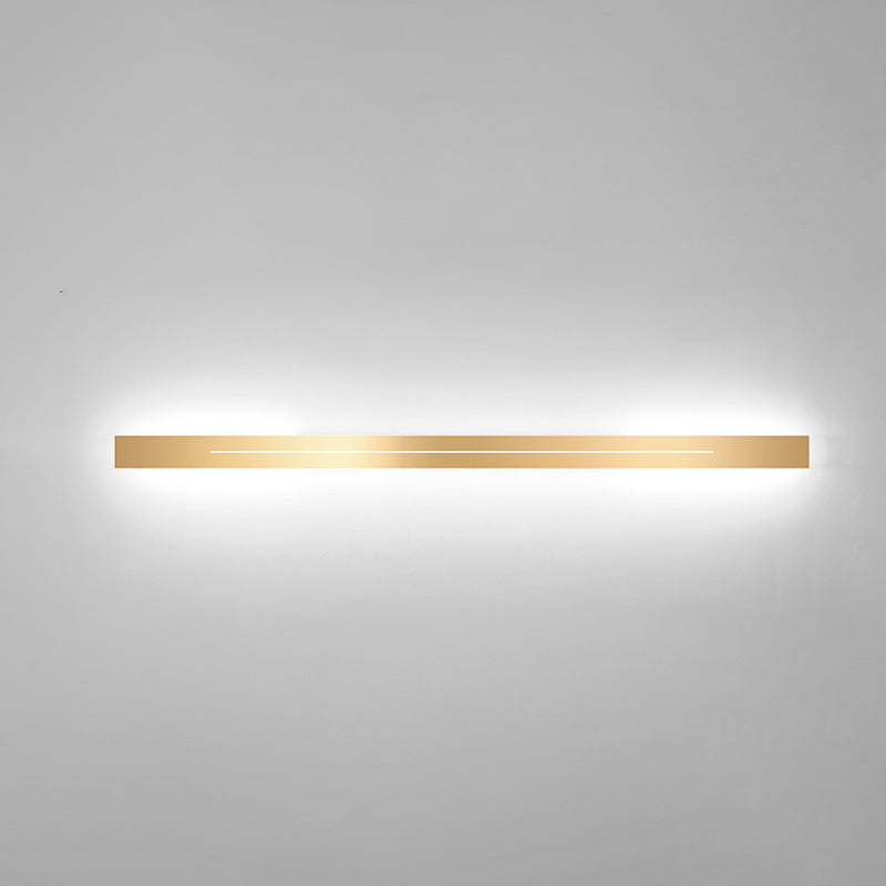 Metal Linear Shape Wall Mount Lighting Modern 1 Light Wall Mounted Light Fixture in Gold