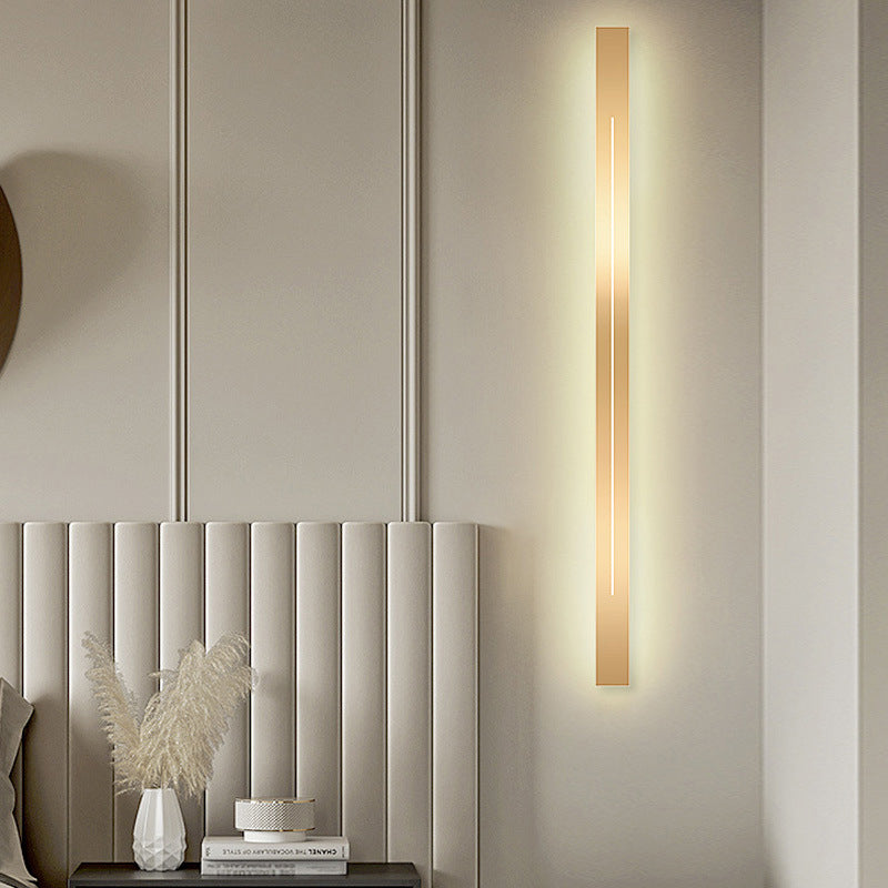 Metal Linear Shape Wall Mount Lighting Modern 1 Light Wall Mounted Light Fixture in Gold