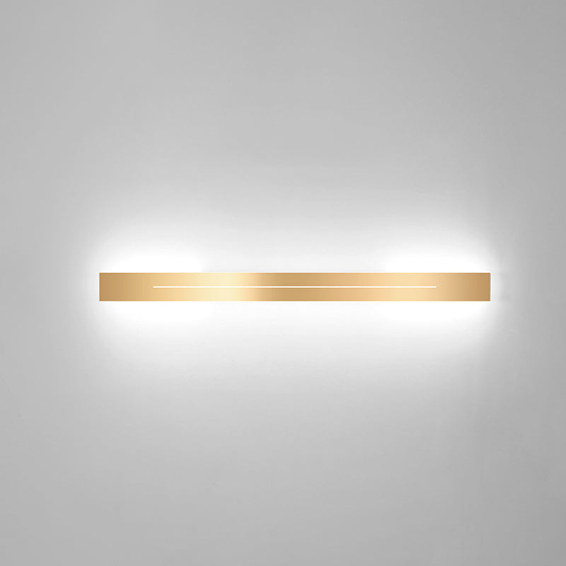 Metal Linear Shape Wall Mount Lighting Modern 1 Light Wall Mounted Light Fixture in Gold
