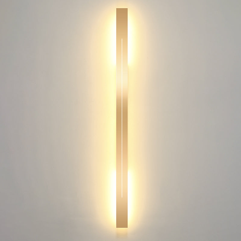 Metal Linear Shape Wall Mount Lighting Modern 1 Light Wall Mounted Light Fixture in Gold