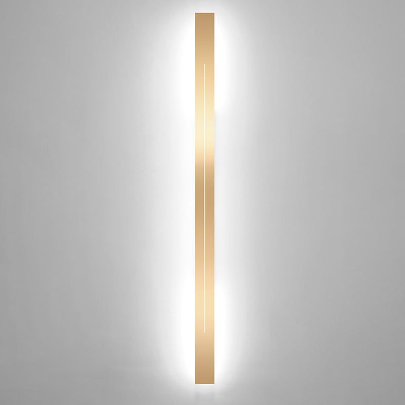Metal Linear Shape Wall Mount Lighting Modern 1 Light Wall Mounted Light Fixture in Gold